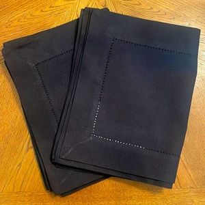 Set of 8 Black Hemstitch Placemats